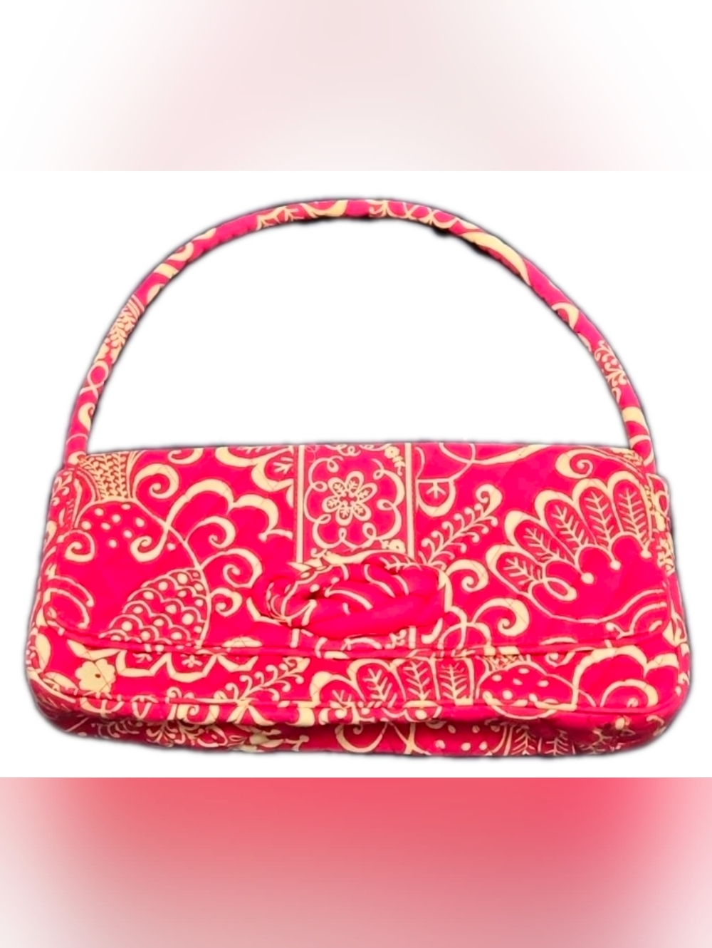 Vera Bradley "Knot Just A Clutch" Twirly Birds Pink Retired Print - EUC